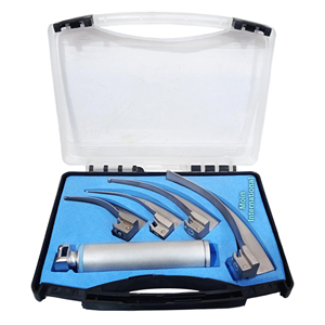 ชุดกล้องส่องตรวจกล่องเสียงแบบมืออาชีพพร้อมด้ามจับและใบมีดเปลี่ยนได้ 4 ใบ, เครื่องมือจัดการทางเดินหายใจทำจากเหล็กกล้าไร้สนิมเกรดทางการแพทย์ - Product Image 2