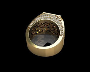 <b>Iced</b> Out Moissanite Diamond <b>Ring</b> Sterling Silver Gold Plated Classic Round Brilliant Cut Prong Setting Everyday Wear Jewelry - Product Image 4