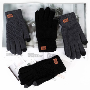 2025 New Arrival Thickened Cold Proof Outdoor Riding Jacquard Knitted <b>Gloves</b> Women Men Fleece Lining Touchscreen <b>Gloves</b> - Product Image 2