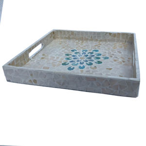 Bandeja de servicio con incrustaciones de fregona lacada redonda de alta calidad superventas vendedor superior en Vietnam - Product Image 2