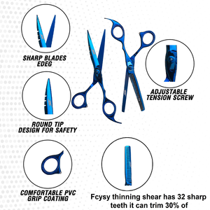 Professional Best Stainless Steel Blade Hair Beauty Cutting Thinning Scissors <b>Set</b> Blunt Tip Steel <b>Barber</b> Scissors Kit High - Product Image 2