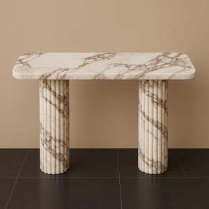 Mesa Consola Moderna de Superficie Sólida de Mármol Resistente al Agua con Acabado Pulido y Borde Cuadrado para Uso en Interiores - Product Image 3