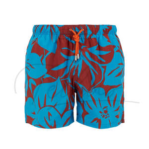กางเกงขาสั้นลำลองชายหาดลายพิมพ์ดิจิทัลลายทางกันน้ำแห้งเร็วผูกเชือกยาวระดับเข่าขายส่ง - Product Image 5