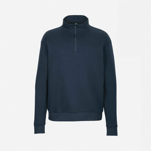Hot Selling 100% Cotton 420grams Fleece Lined Sweatshirts Casual Wear High Neck Oversized Quarter Zipper Sweatshirts For Unisex - Product Image 2