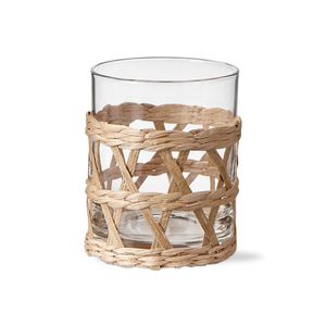 Panier en jacinthe d'eau naturelle pour l'organisation des verres, la décoration de table et le rangement des comptoirs de cuisine - Product Image 1