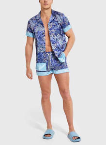 Ensemble deux pièces été bleu ciel pour homme et femme : T-shirt et short assortis – 50 couleurs disponibles - Product Image 4