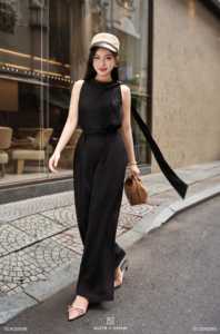 กางเกงขายาวทรงตรงเอวสูงสีดำสำหรับผู้หญิง ดีไซน์หรูหรา พรีเมียม สไตล์ลำลองสำหรับใส่ทำงาน ยี่ห้อ MIRVEN - Product Image 4