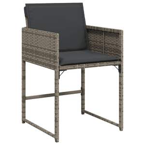 Ensemble de 10 meubles de jardin gris pour terrasse, mobilier de salle à manger extérieur gris foncé - Product Image 4