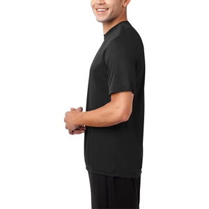 Camiseta Deportiva Negra de Poliéster para Hombre, Venta al Por Mayor, Personalizable con Marca OEM, Colores Personalizados, Impresión Antiarrugas, Secado Rápido, Transpirable, para Equipos Deportivos y Eventos - Product Image 3
