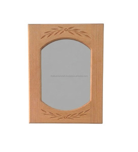 กระจกติดผนังรูปวงรีทำมือจากไม้ ดีไซน์ทันสมัย เป็นมิตรกับสิ่งแวดล้อม กรอบไม้เนื้อแข็ง ตกแต่งงานแต่งงาน ขอบขัดเงา เหมาะสำหรับห้องนั่งเล่น ห้องนอน โรงแรม - Product Image 1