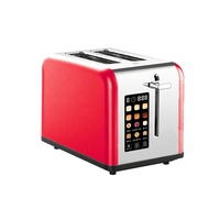 Pemanggang Roti Listrik Profesional 2 Irisan dari Baja Tahan Karat dengan Timer Mekanis untuk Penggunaan Rumah Tangga & Komersial Pembuat Roti & Pembuat Toast