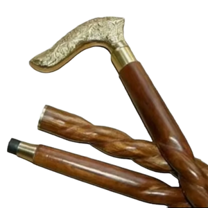Bastón de madera vintage ajustable para senderismo, bastón de madera tallada con punta de goma para uso en exteriores. - Product Image 2