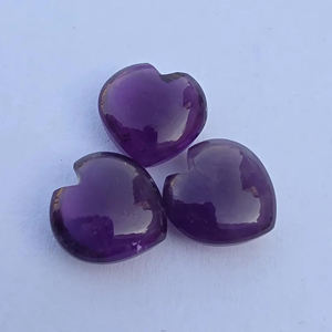 Cabujón de Amatista Natural en Forma de Corazón, Piedra Preciosa Suelta Calibrada y Pulida para Joyería, Tamaños Disponibles - Venta al por Mayor - Product Image 2