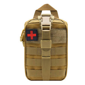 Pochette tactique de premiers secours MOLLE, sac médical compact, pochette utilitaire IFAK détachable, sac à dos de sport d'urgence en nylon imperméable pour l'extérieur - Product Image 1