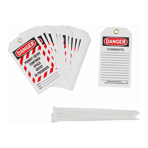 Etiqueta de Seguridad para Espacios Confinados Brady, Señal de Permiso de Entrada de PVC Flexible para Sitios Industriales y de Construcción - Product Image 1