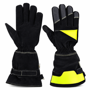 Guantes de Seguridad Industriales de Cuero Resistentes al Calor, al Fuego y a los Cortes, Antideslizantes, Duraderos, Negros, de 7 oz y 16 Pulgadas, para Soldadura - Product Image 1