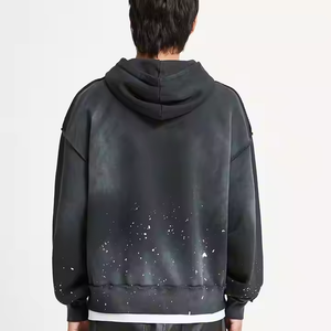 Custom <b>Men</b> Acid Wash Hoodie Cotton Oversized Drop Shoulder Vintage Streetwear <b>Pullover</b> Manufacturer - Product Image 3