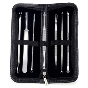 7 Pcs Blackhead <b>Remover</b> Tool Set Stainless Steel Acne Extractor Tools Pimple Popper Kit Facial Pore Cleaner with Travel Case - Product Image 2