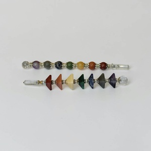 Générateur d'énergie de guérison Reiki, pendule en agate améthyste, triangles en pierres précieuses, fait main, équilibrage des chakras, objet de collection, HAMNA AGATE - Product Image 1