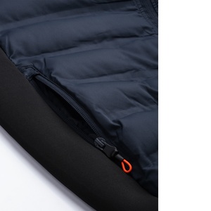Chaqueta Acolchada Azul Marino para Hombre, Cuello Alto, Cierre Frontal con Cremallera, Resistente al Viento, Informal, para Invierno, Color Sólido, Corte Ajustado, Relleno de Poliéster - Product Image 5