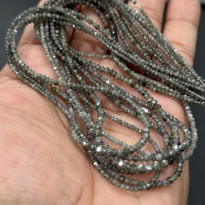 Perles de diamant naturel sel et poivre facettées rondes 2-2,5 mm 17 carats, perles de diamant africain en vrac, bijoux, collier, bracelet, gemme de qualité AAA - Product Image 1