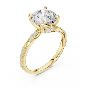 Anillos de diamantes Anillo de compromiso Oro sólido de 14K Diamante cultivado en laboratorio de 2.5 CT Corte brillante redondo Colección de joyería de diamantes - Product Image 4