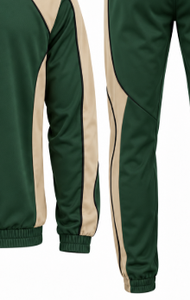 <b>Mens</b> <b>Green</b> and Beige <b>Tracksuit</b> Set with Zip Jacket Jogger Pants 100% Cotton Eco-Friendly Athletic Wear for Training Casual - Product Image 6