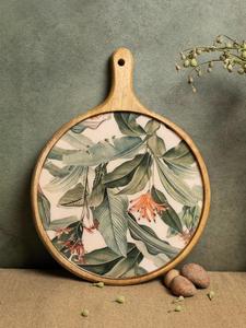 Tabla de servir duradera de madera de mango con estampado de esmalte, bandeja para queso, mango de madera hecho a mano, ZONA DE ARTESANÍA, herramientas para pizza para el hogar y camping - Product Image 4