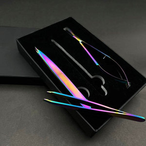 Juego de Pinzas para Cejas Inclinadas y Puntiagudas de Alta Calidad, Personalizadas, para Depilación, Multicolores, con Tijeras de Resorte, Venta al Por Mayor - Product Image 3