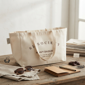 Sac fourre-tout en toile écologique, matériau recyclé, grande capacité, sac de plage, couleur naturelle, unisexe, vente en gros - Product Image 2