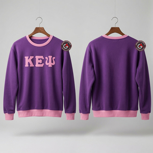 Kapa Epsilon PSI เสื้อสเวตเตอร์คอกลมสำหรับผู้หญิงโลโก้ออกแบบเองขนาดใหญ่ - Product Image 1