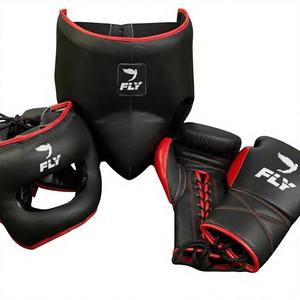 Set de Boxeo MMA Fly SuperLace |   Protector de Cabeza y Protector Inguinal de Cuero Vacuno Genuino Personalizable para Boxeo - Product Image 1