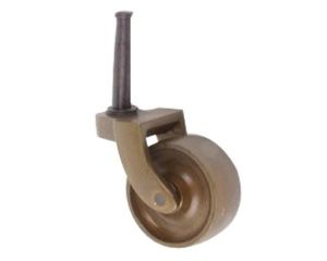 Roulettes en laiton antique vintage robustes avec roue en porcelaine pour quincaillerie - Product Image 4