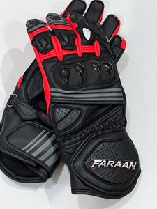 Guantes de Motociclismo de Cuero Rojo y Negro de Primera Calidad, con Protección en los Nudillos, Guantes Deportivos para Motocicleta, OEM - Product Image 5