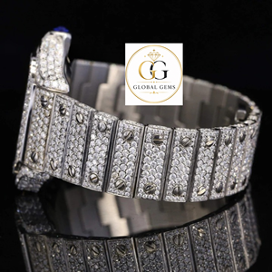 Premium Quality Luxury Fully Iced Out Mossiante Diamond Watch with Stainless Steel for Party and Occasion Available for Sale - Product Image 4
