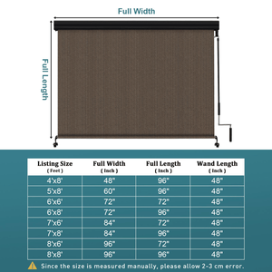 Ombrelloni da Patio con Base a Rullo in HDPE Mocha 8 X 6 - Prodotto - Product Image 3