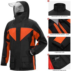 Combinaison de pluie pour moto résistante aux intempéries avec veste imperméable, pantalon renforcé, ajustement sécurisé, couche respirante et personnalisation de la marque - Product Image 2