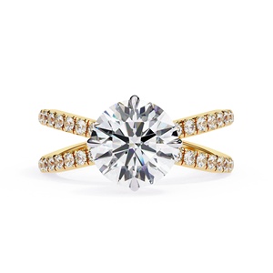 Anillo de Diamante Cultivado en Laboratorio de Corte Redondo de 2 Quilates de Calidad Premium en Oro Sólido de 14K, Joyería Fina para Compromiso y Boda, OEM/ODM Disponible - Product Image 1