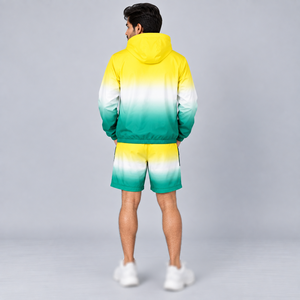 OEM Wholesale Custom Ombre Nylon Windproof Track Nylon Shorts USA <b>Men</b> Windbreaker Water Resistant <b>Jacket</b> Matching Sports Factory - Product Image 4