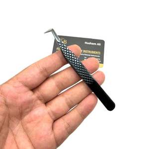 Pince à épiler 90 degrés ultra-fine pour volume, en acier inoxydable noir, avec logo personnalisé, instrument de beauté pour extensions de cils - Product Image 5