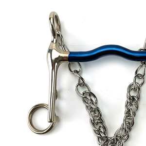 Bocado de Acero Inoxidable para Caballo con Anillo Suelto y Boquilla Azul, Tamaño Personalizado - Product Image 6