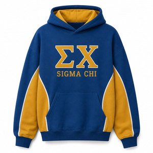 Sweat-shirt décontracté pour homme Sigma Chi, bleu avec lettres dorées, coupe classique, avec poches, 100 % coton French Terry, idéal pour l'automne - Product Image 5