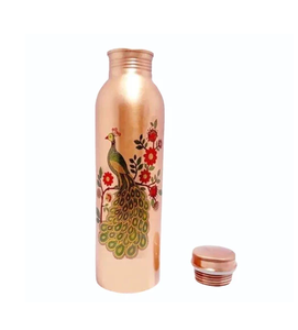 Botella de Agua de Cobre Impresa, Excelente Artesanía, Botella de Agua Caliente de la Mejor Calidad, 100% Cobre Puro, a Prueba de Fugas - Product Image 6