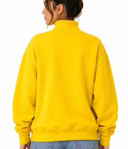 Classic Women's <b>Mock</b> <b>Neck</b> Sweatshirt Soft Knitted Cotton Blend Casual Pullover Teal Color Everyday Fashion <b>Top</b> Custom Logo OEM - Product Image 2