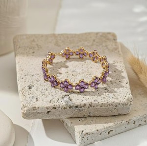 Oval Cut Natural Amethyst Stone Charm <b>Bracelet</b> Women 925 Sterling Silver Gold Plated Elegant Purple <b>Gemstone</b> Gift Her - Product Image 3