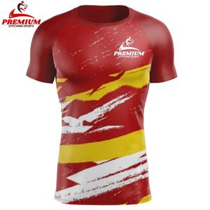 เสื้อแรชการ์ดแขนยาวผู้ชาย OEM ผลิตตามสั่ง ระบายอากาศได้ดี เป็นมิตรกับสิ่งแวดล้อม ป้องกันแบคทีเรีย แห้งเร็ว ป้องกันรังสียูวี UPF50 ผ้ายืดสแปนเด็กซ์/โพลีเอสเตอร์ สำหรับเล่นเซิร์ฟ - Product Image 5