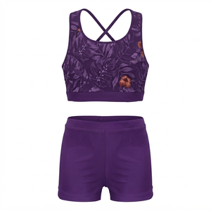 OEM ODM Sports Bra <b>Flare</b> <b>Leggings</b> Sets Women Workout Suits Crop Top Vests Yoga Set 2 Pieces Tank Top Pants Fitness Gym Set - Product Image 4