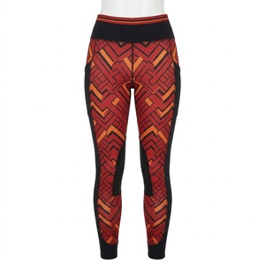 Leggings d'équitation pour femmes OEM, taille haute, imprimé léopard, avec bande latérale, sublimation, extensibles dans quatre directions, tricotés - Product Image 4