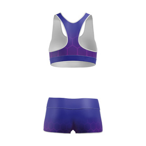 High Support Racer Back Sports <b>Bra</b> and Shorts Set with Breathable Performance Fabric for Gym Training - Product Image 2
