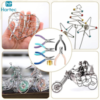 6 Buah Set Tang Perhiasan Ringan dan Tahan Lama, Tang Pemotong Kawat, Tang Ujung Bengkok, Tang Cincin Baja Anti Karat, Profesional untuk DIY